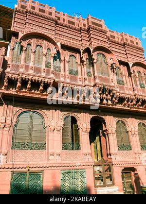 Schöne alte Haveli in Bikaner, Rajasthan, Indien Stockfoto