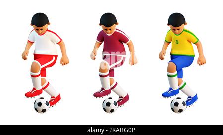 Katar Fußballspieler mit dem Ball Stockfoto