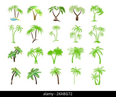 Palmen. Palmenblätter Elemente. Vektorgrafik Stock Vektor
