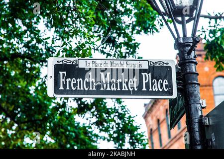 Straßenschild French Market Place in New Orleans im french Quarter Stockfoto