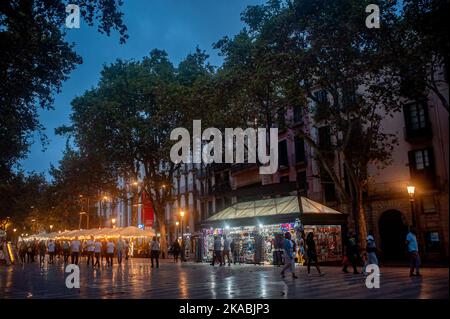 La Rambla in Barcelona Stockfoto