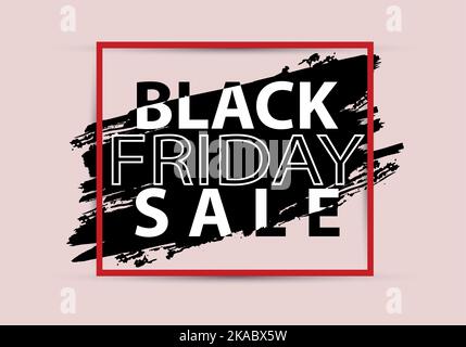 Design-Vorlage für Black friday Sale Text mit dekorativen Elementen. Vektordarstellung Stock Vektor