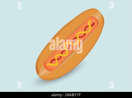 Handgezeichneter, süßer Hot-Dog-Design-Vektor Stock Vektor