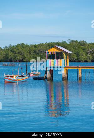 AKU de Gual oder Suak Gual, indonesisches Fischerdorf im Belitung-Archipel Stockfoto