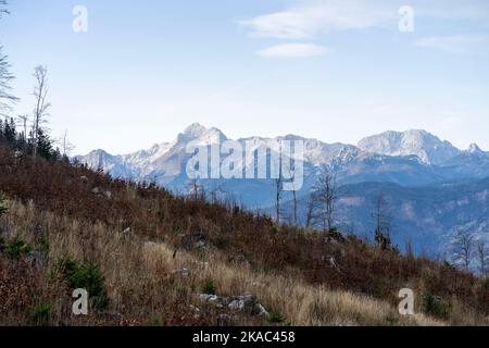 Triglav, der höchste Berg Sloweniens Stockfoto