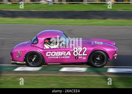 Mike Whitaker, Andrew Jordan, AC Cobra, Dessous, Stirling Moss Memorial Trophy, mit GT-Autos mit geschlossenem Cockpit, die vor 1963 Rennen fuhren, ein einh Stockfoto