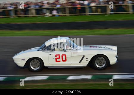 Peter James, Alan Letts, Chevrolet Corvette C1, Stirling Moss Memorial Trophy, mit GT-Autos mit geschlossenem Cockpit, die vor 1963, eine Stunde, Stockfoto