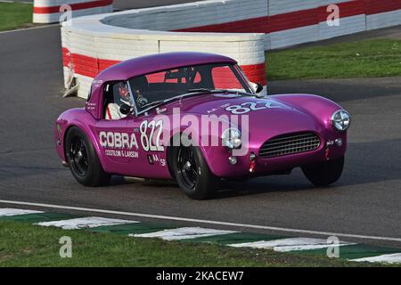 Mike Whitaker, Andrew Jordan, AC Cobra, Dessous, Stirling Moss Memorial Trophy, mit GT-Autos mit geschlossenem Cockpit, die vor 1963 Rennen fuhren, ein einh Stockfoto