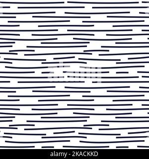 Handgezeichnete nahtlose Indigo unregelmäßige gestrichelte Linie Textur, Vektor-Illustration Stock Vektor