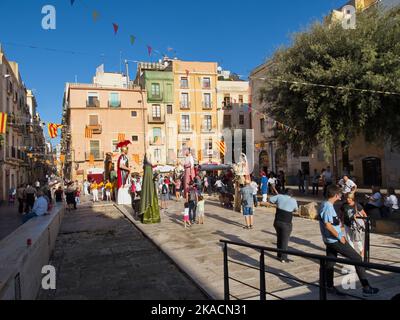 Giganten bei der Feier von Saint Roch in Tarragona Katalonien Spanien Stockfoto