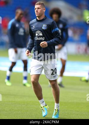 31.. August 2013- Barclays Premiership - Cardiff City vs Everton - Ross Barkley aus Everton vor dem Start - Foto: Paul Roberts/Pathos. Stockfoto