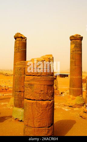 Panorama von Musawwarat es Sufra - Ruinen von Meroe, Sudan Stockfoto