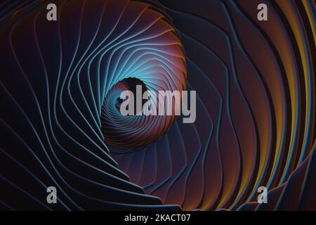 Schöne abstrakte bunte Wirbel goldenen Schnitt Hintergrund. Dynamische Starburst-Welle. 3D Rendering Illustration Hintergrund Muster für Design. Stockfoto