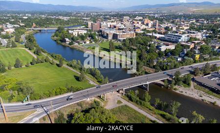 Luftaufnahme von Missoula, Montana, USA Stockfoto
