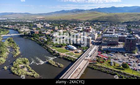 Luftaufnahme von Missoula, Montana, USA Stockfoto