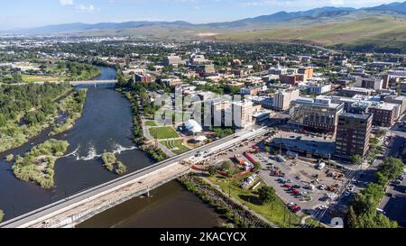 Luftaufnahme von Missoula, Montana, USA Stockfoto