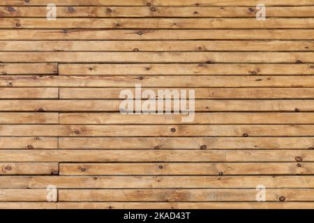 Holzwand aus unfarbigen Dielen, flacher Hintergrund Foto-Textur Stockfoto