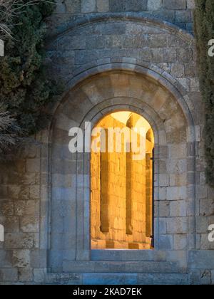 Das byzantinische Kloster Panagia Filerimos liegt auf einem Hügel oberhalb von Ialyssos. Rhodos-Insel, Griechenland Stockfoto