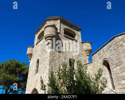 Das byzantinische Kloster Panagia Filerimos liegt auf einem Hügel oberhalb von Ialyssos. Rhodos-Insel, Griechenland Stockfoto