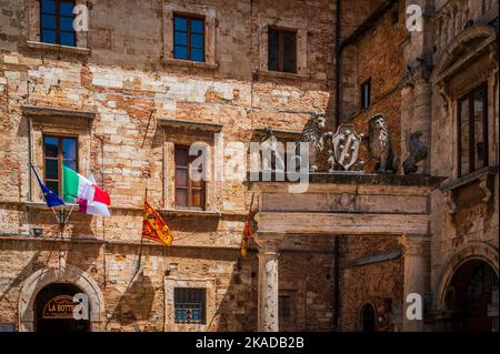 Montepulciano und das Val D'Orcia. Magische Toskana. Stockfoto