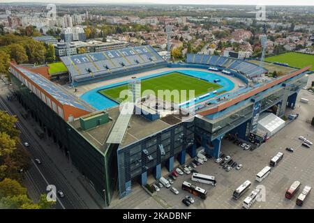 Luftaufnahme des Maksimir-Stadions, Heimat des GNK Dinamo Zagreb, am 20. Oktober 2022 in Zagreb, Kroatien. Foto: Luka Stanzl/PIXSELL Stockfoto