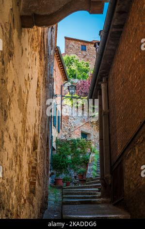 Montepulciano und das Val D'Orcia. Magische Toskana. Stockfoto