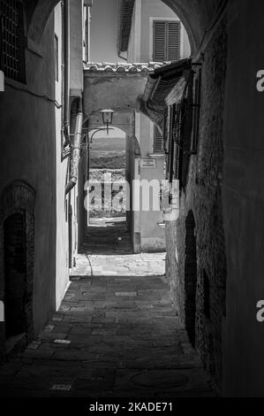 Montepulciano und das Val D'Orcia. Magische Toskana. Stockfoto