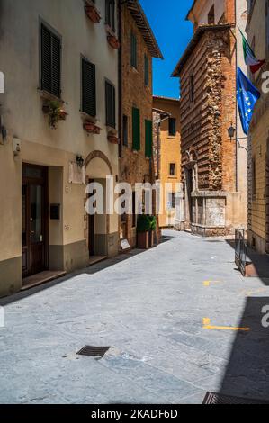 Montepulciano und das Val D'Orcia. Magische Toskana. Stockfoto