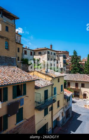 Montepulciano und das Val D'Orcia. Magische Toskana. Stockfoto