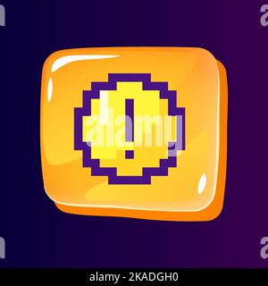 Awareness Hochglanz-ui-Taste mit pixeligen Farbsymbol Stock Vektor