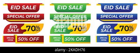 Neujahr Verkauf, großer Verkauf, Mega Verkauf, Eid Verkauf, diwali Verkauf oder ramadan Verkauf stilvolle Vektor-Banner Kunstwerk. EPS-editierbare Datei. Stock Vektor