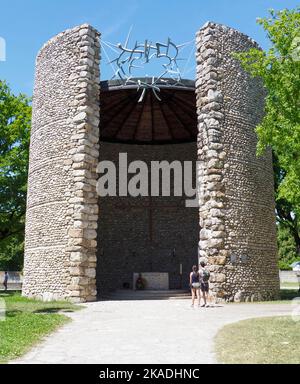 Die katholische sterbliche Agonie der Christuskapelle, Konzentrationslager Dachau, Bayern, Deutschland, Europa Stockfoto