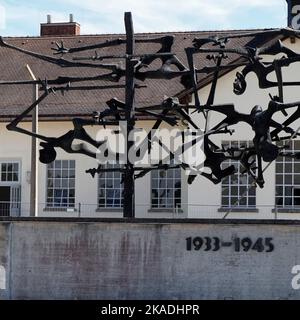 Internationales Denkmal, Gedenkskulptur von Nandor Glid, Konzentrationslager Dachau, Bayern, Deutschland, Europa Stockfoto