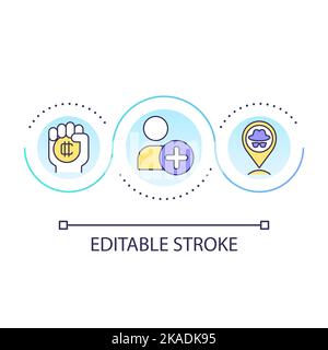 Symbol für das Loop-Konzept für anonyme Krypto-Transaktionen Stock Vektor