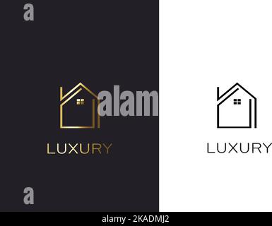 Immobilien Luxushaus Logo für Unternehmen Stock Vektor