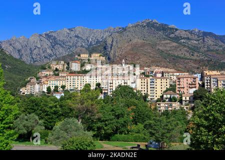 Die Zitadelle aus dem 18.. Jahrhundert von Corte (Adlerhorst) in Corte (Haute-Corse) auf der Insel Korsika, Frankreich Stockfoto