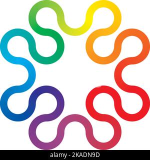 Abstrakte bunte Technologie Logo Regenbogen Symbol Vektor Stock Vektor