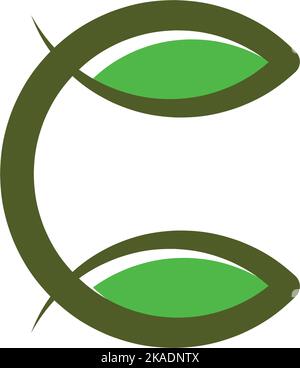 Bio-Blätter Buchstabe c Logo eco Symbol Design Stock Vektor