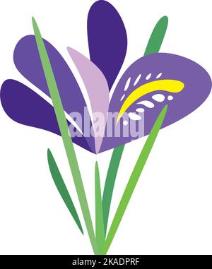 Zwerg Iris lila Blume Vektor-Logo Symbol Illustration Design Stock Vektor