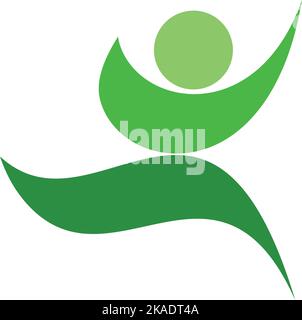 Green man Vektor-Symbol läuft Logo-Design Stock Vektor