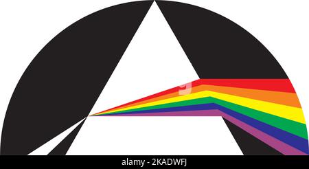 Buchstabe ein Prismenlichtbrechungsspektrum Logovektor Stock Vektor