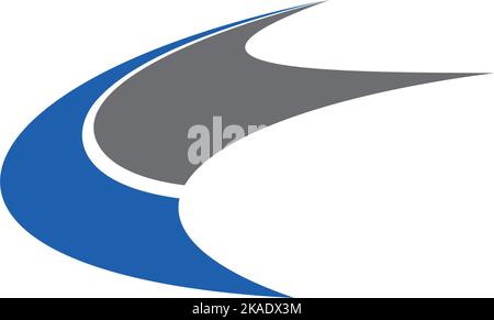 Stilisiertes Straßenlogo-Icon-Design Stock Vektor
