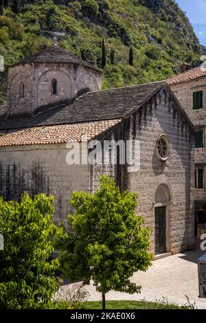 Kotor, Montenegro - 29. April 2022: Mittelalterliche Kirche der Saint Mary Collegiate. Stockfoto