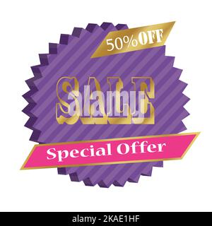 Big Sale für die Freigabe bei 50 off Es ist ein heißes Geschäft Verkauf Poster ein farbenfroher Hintergrund. Wow Special Offer Sale Poster oder Flyer Vorlage für Ihr Marketing Stock Vektor