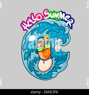 Eine Vektordarstellung einer Dose Orangensaft Stock Vektor