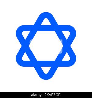 Der Stern Davids in Vektorform. Geschwungenes Sternsymbol. Stock Vektor