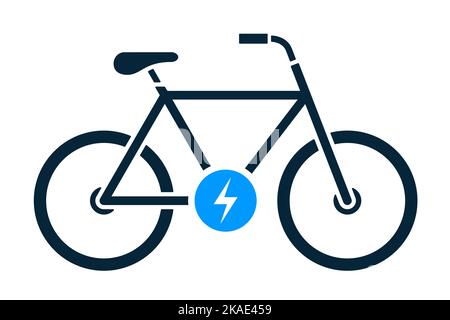 E-Bike oder E-Bike – einfaches Vektorbild, isoliert auf Weiß Stock Vektor