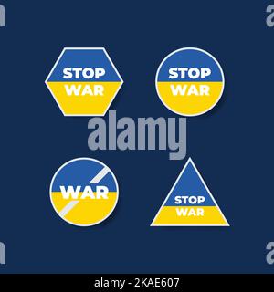 Dies ist eine Sammlung von Zeichen für den Konflikt zwischen Russland und der Ukraine Stock Vektor