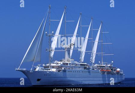 Segelkreuzfahrtschiff Wind Surf Stockfoto