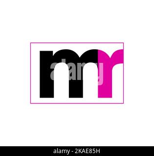 Abbildung eines schwarz-rosa Logos mit dem Buchstaben m in einem rosafarbenen Rahmen auf weißem Hintergrund Stock Vektor